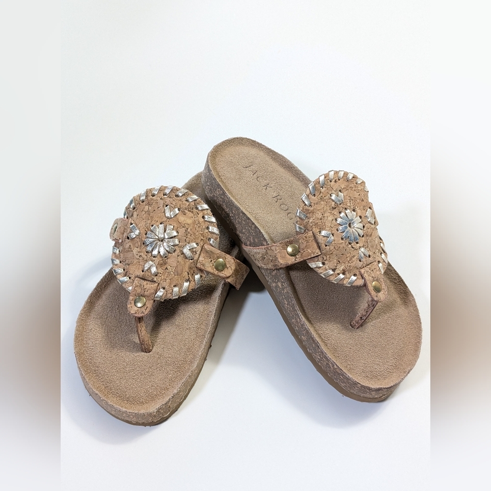 JACK ROGERS, Leather Collins Playground Sandals, Cork, Various Sizes - Picture 2 of 6